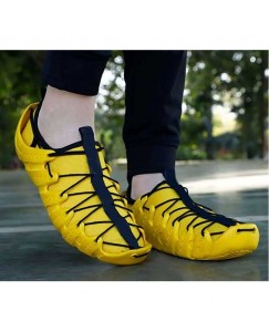 Yellow Mesh, with stylish lace design shoes for Mens and Boys